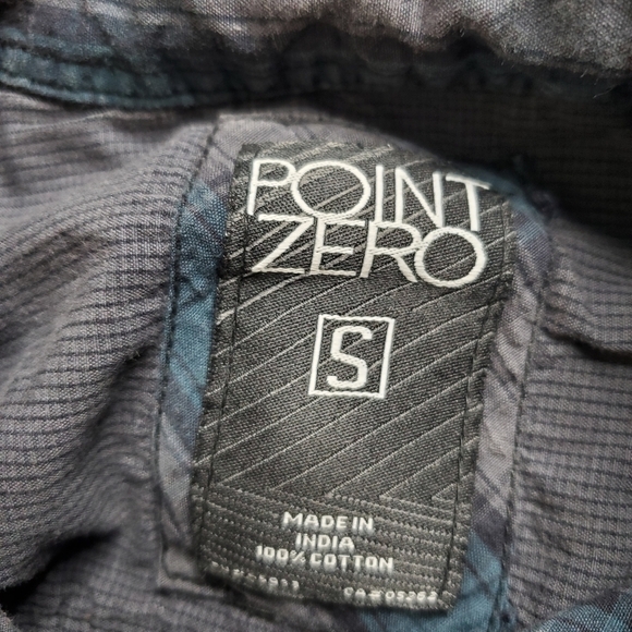 Point Zero Shirt Button Down Long Sleeve Plaid Burst Pockets - Picture 10 of 13